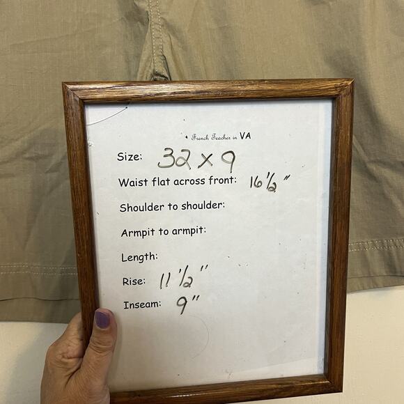 Roundtree & Yorke Classic Fit Shorts Men's 32 Flat Front Chino Beige Ripstop NWT - Picture 9 of 9